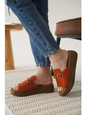 Shoegar Kiremit Hakiki Deri Terlik EATR31MY62F