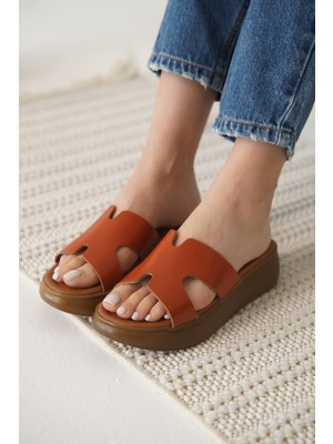 Shoegar Kiremit Hakiki Deri Terlik EATR31MY54F