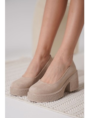 Shoegar Kadın Bej Süet Günlük Ayakkabı EATR06MS04F