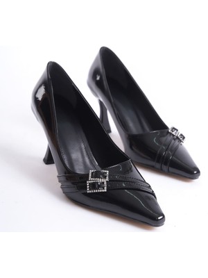 Shoegar Kadın Siyah Rugan Ayakkabı EATR08MS25K