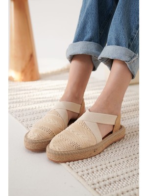 Shoegar Kadın Bej Espadril Ayakkabı EATR19MY01C