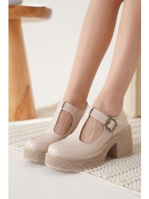 Shoegar Kadın Bej Rugan Günlük Ayakkabı EATR06MS06D