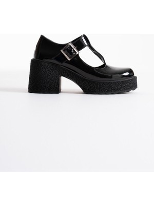 Shoegar Kadın Siyah Rugan Günlük Ayakkabı EATR06MS06C