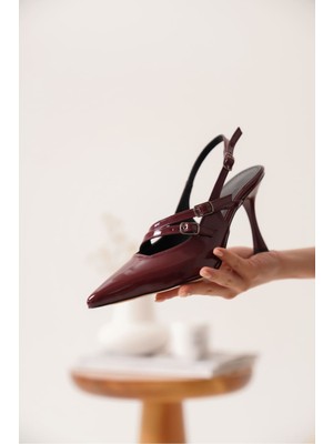 Shoegar Kadın Bordo Rugan Topuklu Ayakkabı EATR08MS39D