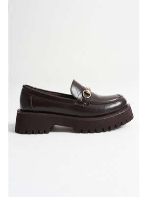 Shoegar Toka Detaylı Acı Kahve Günlük Loafer Ayakkabı EATR10MS04B