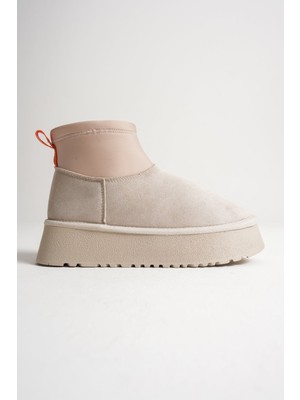 Shoegar Kadın Bej Kışlık Içi Kürklü Kalın Taban Bot EATR04MK04B