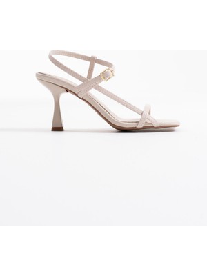 Shoegar Kadın Bej Topuklu Sandalet EATR02MY01E