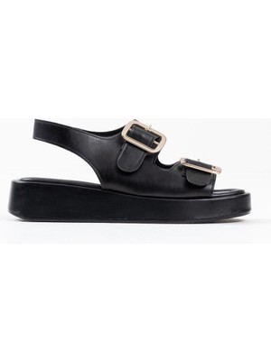 Shoegar Siyah Cilt Kadın Sandalet EATR17MY02A