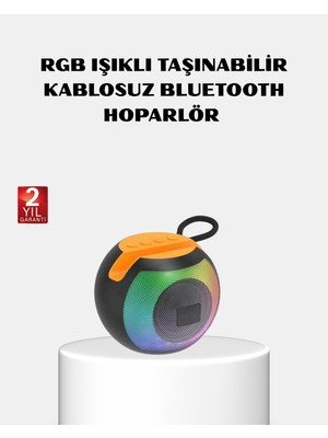 BT Teknik Rgb Işıklı Bluetooth Hoparlör – 360° Stereo Ses ve 8 Saat Çalma Süresi