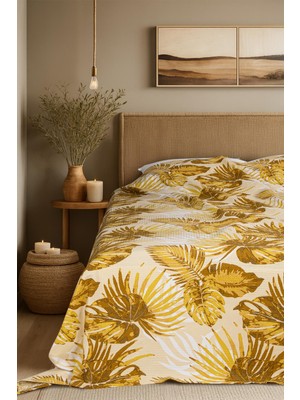 Cotton Collection Çift Kişilik Yatak Örtüsü Palmera