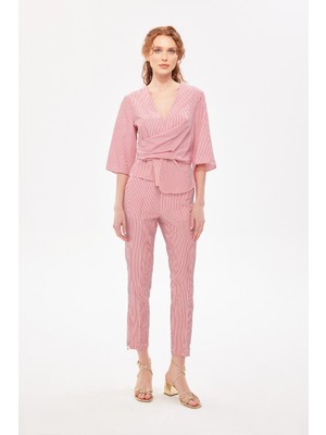 Berr-in Kadın Slim Fit Pamuklu Dar Paça Kırmızı Pantolon 124Y02002120-KIRMIZI