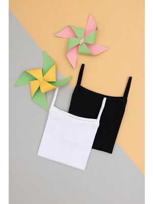 U.s. Polo Assn. Kız Çocuk 2'li Basic Ince Askılı Atlet Set Siyah US1672