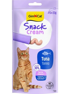 Gimcat Snack Cream Ton Balıklı Kedi Ödülü 6 X 15 gr Lezzetli ve Taurin İçeren Ödül