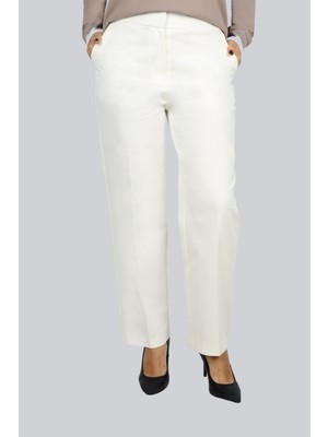 Berr-in Kadın Normal Kalıp Düz Paça Ekru Pantolon 124Y02002139-EKRU