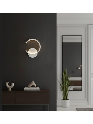 Acrolite Ledli Duvar Aplik (Oturma Odası, Yatak Odası, Yemek Odası, Banyo, Kafe) ÇAP:30CM Beyaz 4000K