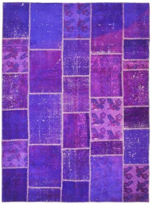 Kilim Co. Patchwork Indigo Mor Renk El Dokuma Halı 160X232 cm (3.71 M²)