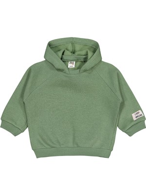Civil Baby Keep Smiling Etiketli Basic 6-18 Ay Sweatshirt - Yeşil 6-9 Ay