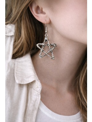 Herşey Nota Ince Formlu Geometrik Metal Figür Küpe