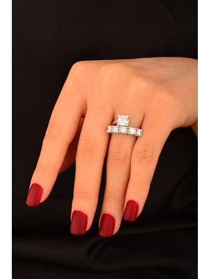 CEBECİ Cebeci 14 Ayar Twin Beyaz Altın Yüzük