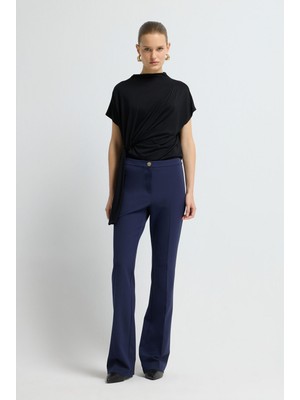 adL Ispanyol Paça Gabardin Pantolon Lacivert 15345136001