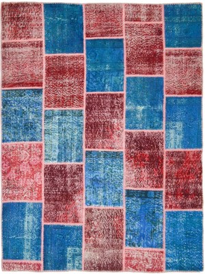 Kilim Co. Patchwork Bordo & Petrol Mavisi Renk El Dokuma Halı 173X227 cm (3.93 M²)