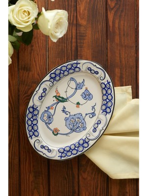 UltraMint Ömür Akkor Iznik Hatai Kayık Tabak 30 Cm, Şık ve Zarif Tasarım