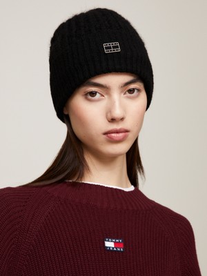Tommy Hilfiger Kadın Siyah Tommy Hilfiger Tjw Cosy Knıt Beanıe Kadın Siyah Bere