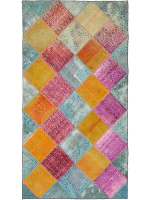 Kilim Co. Patchwork Çok Renkli El Dokuma Halı 124X230 cm (2.85 M²)