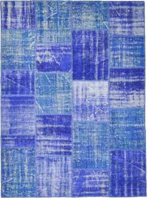 Kilim Co. Patchwork Indigo Mavisi El Dokuma Halı 169X241 cm (4.07 M²)