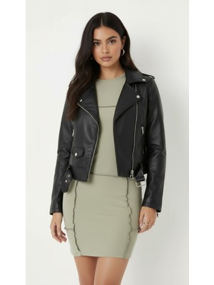 Merlot Ters Dikiş Detaylı Mini Elbise