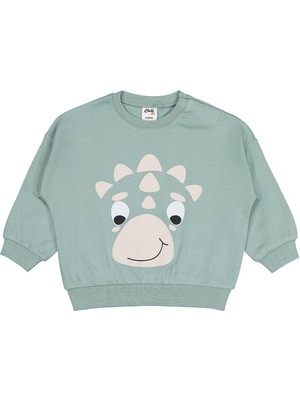 Civil Baby Dinozor Baskılı 6-18 Ay Sweatshirt - Yeşil 12-18 Ay