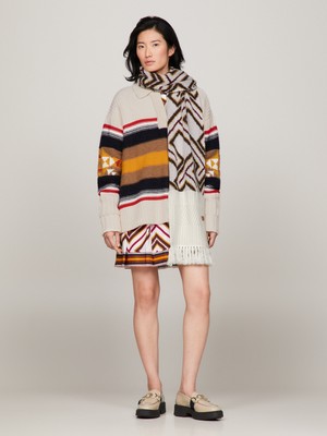 Tommy Hilfiger Kadın Bej Tommy Hilfiger Th x P Scarf Kadın Bej Atkı