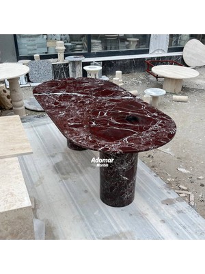 Adomar Marble Rosso Levanto Yemek Masası
