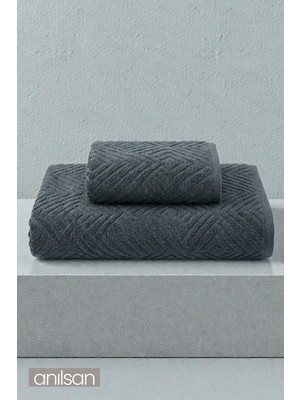Anılsan 2'li Lilia El Havlusu - 50X90 cm 230GR, Banyo Havlusu 100X150 800GR %100 Pamuk