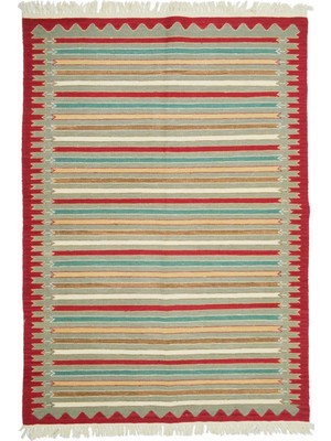 Kilim Co. Yünden El Dokuma Çizgili Uşak Kilim 115X177 cm (2.04 M²)