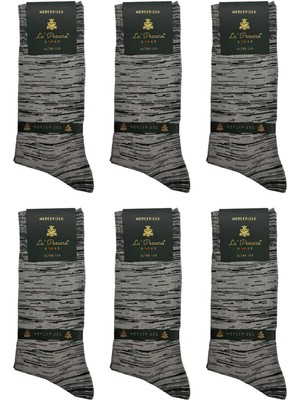 La Pescara La'pescara Ultra Lüks 6'lı Zebra Gri Merserize Erkek Çorap CRP409