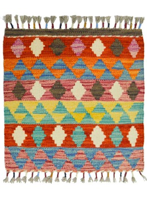 Kilim Co. El Dokuma Afgan Kilim 50X50 cm (0.25 M²)