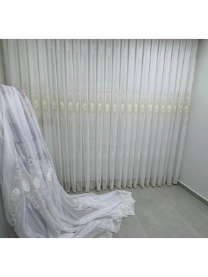 Nivemes Home Nivemeshome Elisya 3812 Gold Işıltı  1/3 Pileli  Bambu Tül Perde