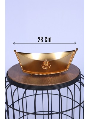 Yapay Çiçek Sitesi Metal Dekoratif Çiçeklik Sunumluk Küçük Kayık Altın