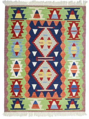 Kilim Co. Yünden El Dokuma Uşak Kök Ince Kilim 90X112 cm (1.01 M²)
