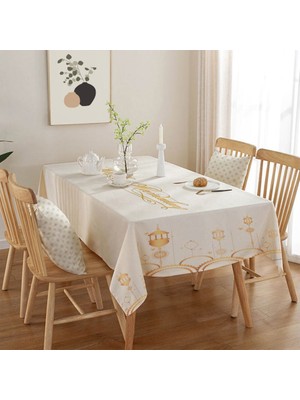 Golden Laurel Ramazan Ayına Özel, İftarlık Leke Tutmaz, Dertsiz Masa Örtüsü (150x220) - V5 Bej