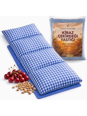 Strauss Doğal Kiraz Çekirdeği Yastığı 800 G | %100 Pamuk Kılıf | Isı ve Soğuk Terapi Için