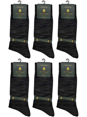 La Pescara La'pescara Ultra Lüks 6'lı Zebra Siyah Merserize Erkek Çorap CRP411