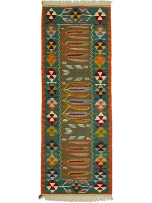 Kilim Co. Buğday Başağı Motifli El Dokuma Uşak Kilim Yolluk 60X172 cm (1.03 M²)