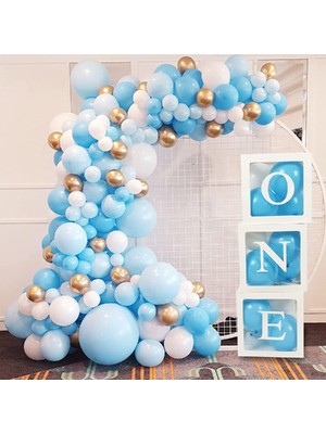 Bkmc Ilk Yaş Doğum Günü Balon Kutlu Erkek Çocukları Için Doğum Günü Parti Seti Süsü