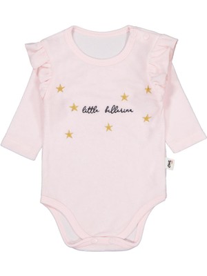 Civil Baby Yıldız Nakışlı 1-18 Ay Çıtçıtlı Badi - Pembe 12-18 Ay