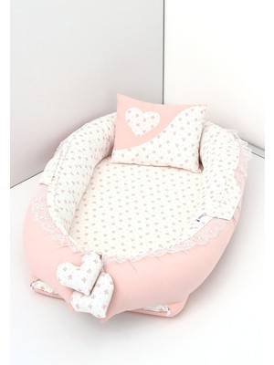 Umaybebek Babynest, Bebek Uyku Yatağı 0-2 Yaş - Pamuk Kumaş - Bebepembe