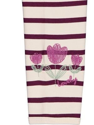Civil Baby Çizgi Emp. Çiçek Nakışlı 6-18 Ay Sweatshirt - Bej 12-18 Ay