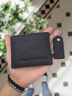 Visso 262 Deri Isme Özel Siyah Renk Deri Cüzdan