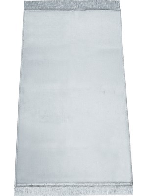 İhvan Online Lüks Düz Desensiz Kadife Velür Seccade Açık Gri